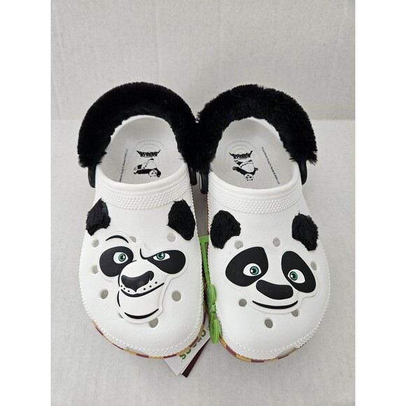 Kung Fu Panda Kids Crocs Size J 3 Nwt Po Fuzzy Back Universal Studios Vacation - Picture 1 of 9